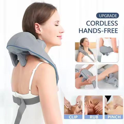 Foreverlily Wireless Neck And Back Massager Neck And Shoulder Kneading Massage Shawl Neck Cervical R