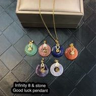 Infinity 8 & stone good luck necklace