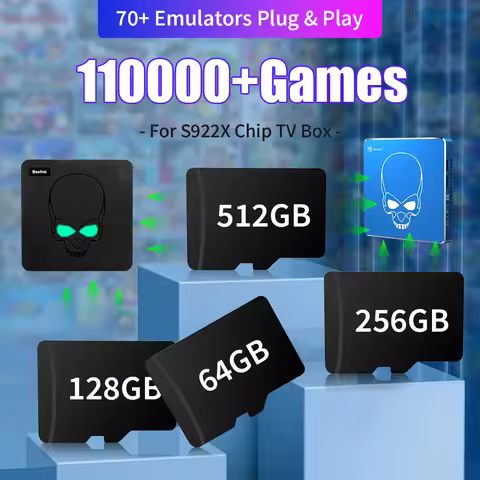 Game Card for Beelink GT King/King Pro S922X Retro Game Console TV Box with 110000+ Games 70+ Emulat
