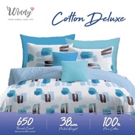WINNY Cotton Deluxe Fitted Bedsheet Set - 650TC 38cm Deep Pocket - Super Single / Queen / King - Cad