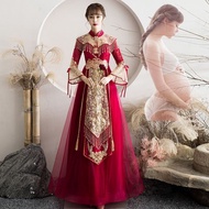 Pregnant Women Toasting Outfit 6-8 Months High Waist Bellies 2024 Xiuhe Bridal Chinese Style Wedding