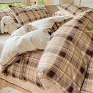 Gaya Segar 100% 13376 Kapas Tulen Bercetak Set Tiga-Empat Keping Sarung Duvet Cadar Dipasang Cadar E