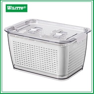 Drain Basket Fresh-keeping Box Refrigerator Storage Container Adjustable Air Outlets Fruit Storage C