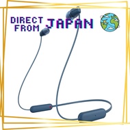 Sony Wireless Earphones WI-C100: Bluetooth Compatible 25 Hours Stamina IPX4 Splashproof DSEE Blue WI