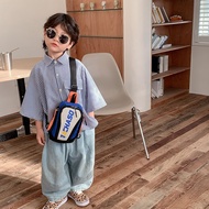 MUJI กระเป๋ากีฬาของเด็กสไตล์ฮิปฮอปส่วนบุคคลกระเป๋าเป้แมสเซนเจอร์ออกไปข้างนอกแฟชั่นเด็กผู้ชายตัวเล็กๆ