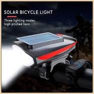Multifunctional 3 Modes Solar Bicycle Light with Horn Waterproof Long Battery Life Cycle Headlight
