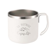 CAPTAIN STAG（鹿牌）MONTE 雙層不鏽鋼馬克杯350ml 白色 UE-3430