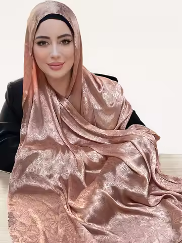 Premium Glimmer Satin Silk Crepe Crinkle Shawl Glitter Breathable Light Weight Muslim Women Scarf Hi
