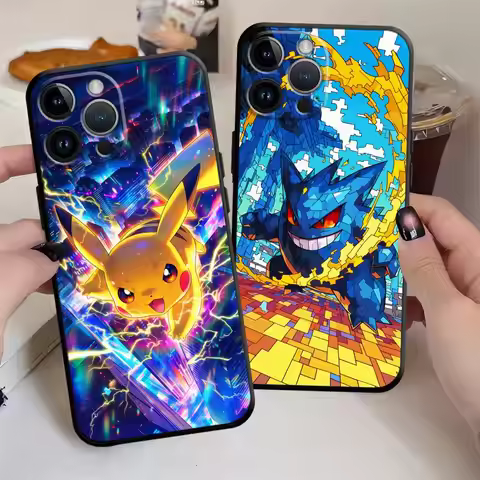 Cute Pikachu Pokemon Phone Case for Apple iPhone 16 13 15 Pro 7 8 12 11 14 17 Pro Max Air XR XS MAX 