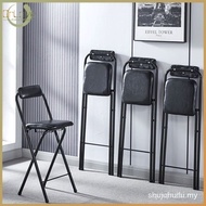 Foldable Chair Portable Chair Installation-Free High Stool Backrest Dining Chair Bar Cash Register C
