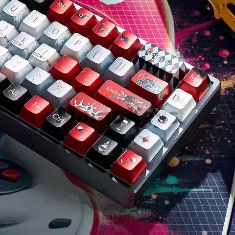 130 Key Vampire Themed Keycaps Various PBT Dye-Sublimation Mechanical Keyboards Metallic Like Design