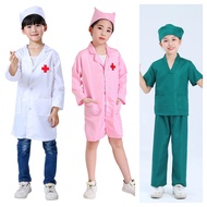 (Ready Stock) Baju Doktor Doctor Nurse Surgeon Costume Cosplay Kids Uniform Boys Girls Gift Role Pla