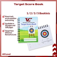 V Club Archery Score Book - Performance Tracking - 50/100 Pages - Full Color Printing - 9x12cm