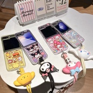 HP GANTUNGAN New Case Samsung Zflip7 7FE Glitter Case Cartoon Characters Kitty Pompom Mymelody With 