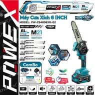 POWEX PW-CS4806XR-G2 6 inch chain saw, 1000W brushless motor, with automatic oil pump system.