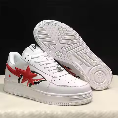 A BATHING APE Men and Women Shark Sports Sneakers Vibe Unisex Bapesta Outdoor Skateboarding Walking 