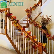 AENEH Red Autumn Maple Leaves, Creative 1.7m Artificial Maple Garland, Autumn Leaf Garland Realistic