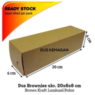 Brownies Cake Box 20 x 6 x 6 cm Kraft Laminated