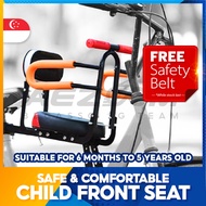 【🇸🇬 Stock】2024 Foldable Bicycle Front Child Seat Comfortable and Safety Mountain Bike Front Baby Seat (With Safety Belt)