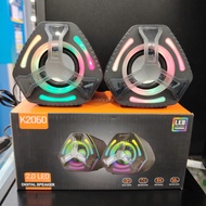 USB Speaker K2060 Stereo Desktop Laptop PC Computer Multimedia Speaker mini 2.0 LED LIGHT