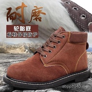 Men Autumn Winter Tire Sole Anti-puncture Work Steel Toe-toe Anti-smashing Protective Shoes Warm Lab