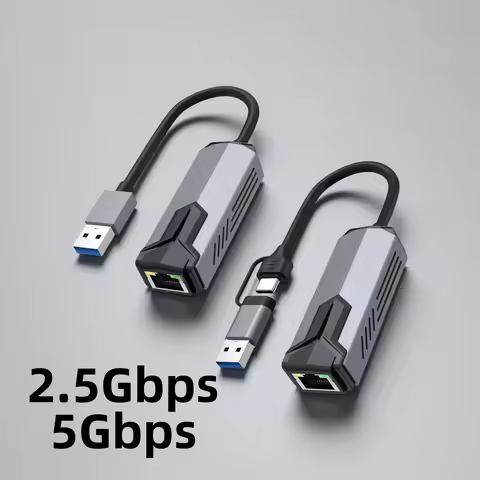 USB to 2.5G 5Gbps Ethernet Adapter Type C Thunderbolt4/3 to RJ45 Network Card Compatible for NAS Mac