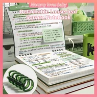 Detachable Loose-leaf Square Notebook Thickened 120 Pages Refillable Grid-patterned Student Notebook