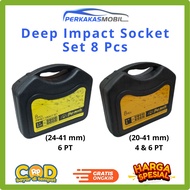 Deep Impact Socket Set 8 Pcs 1" DR 20-41mm 24-41mm TJAP MATA