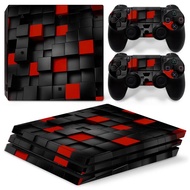 （Skin sticker）For PS4 Pro Console and 2 Controllers Skin Sticker PS4 Cool Design Protective Decal Removable Cover