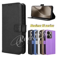 Realme 15 15Pro 15T 5G 2025 Luxury Diamond Plaid Leather Casing For Realme 15 15T 15Pro 15x 15Lite 1