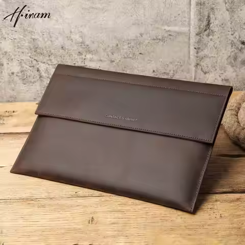 Genuine Leather Sleeve Bag For Macbook Air 13 2018-2024 Macbook Pro 14 Pro 13 2016-2024 Laptop A4 Do