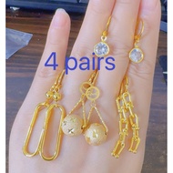 14k 4 pairs Bangkok gold earrings