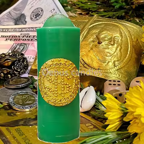 Rituals Green Candle Tarot Ceremony Votive Candle Magic Spiritual Prosperity Money Candles for Luck 