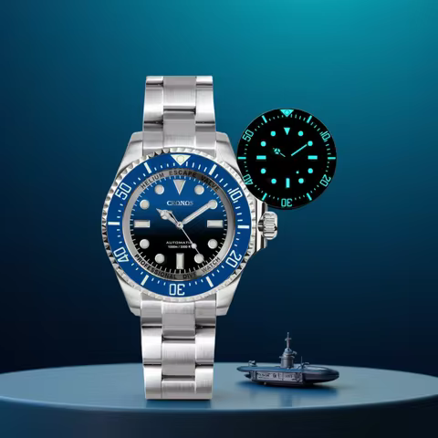 Cronos L6009M Diver Watch Waterproof NH35 Automatic Mechanical Sapphire Crystal Luminous 44mm Luxury