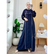 Eid Gamis 2025 KIRANA Dress Gamis Crinkle Airflow Nursing Front Buttons Anti-Hot Falling Material F4