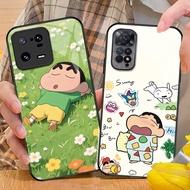 Crayon Shin-chan 04 Glass Phone Case For Xiaomi POCO X3 X4 GT NFC X5 X6 PRO 5G F3 F4 F5 M3 M4 M5 M6 