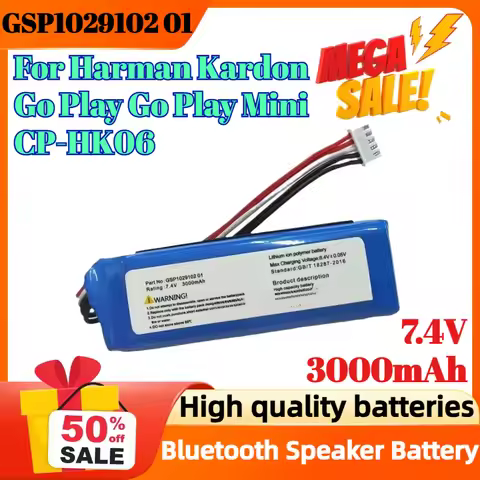 GSP1029102 01 7.4V 3000mAh Battery for Harman Kardon Go Play Go Play Mini CP-HK06 Bluetooth Speaker 