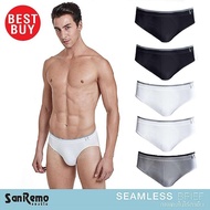 Sanremo Brief Seamless (5 ตัว คละสี) กางเกงในชาย ไร้ตะเข็บ แซนรีโม เนื้อผ้านุ่ม เบา กระชับ ใส่สบาย N