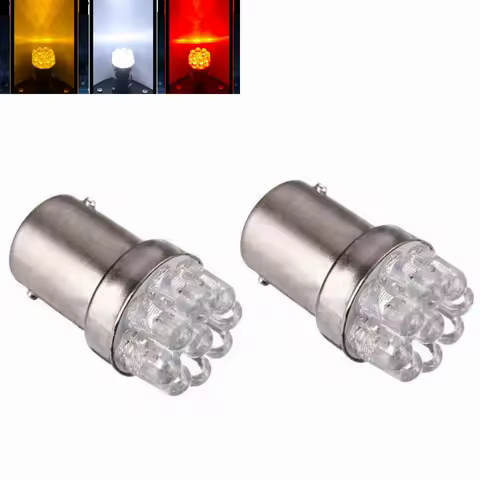 2PCS White/Yellow/Red 1156 382/1157 380 9 LED Motorcycle Car Light Bulb 12V