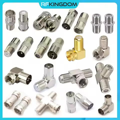 1PC F Type to TV IEC Adapters 90 Degree TV Aerial Antenna Plug Connector Right Angle Adapter Socket 
