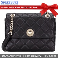 Kate Spade Handbag In Gift Box Crossbody Bag Natalia Small Flap Crossbody Black # WKRU7074D1