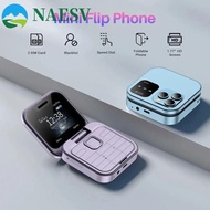 NAESV Mini Flip Mobile Phone, I16Pro 2SIM Card Flip Foldable Phone, Foldable Phone FM Radio 2G Speed