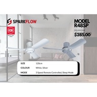 [Installation Promo] KDK R48SP, 120CM , WHITE AND SILVER，3 SPEED REMOTE CONTROLLER， 1 YEAR WARRANTY