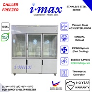 Imax 6 Door Stainless Steel Upright Chiller Freezer | Vege, Fruit, Meat l Commercial Refrigerator (1+3 Year Warranty)