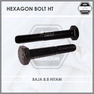 Black Steel 8.8 Smooth Thread Hexagon Bolt M12 X 45 (Black Hex Bolt) M12x45 12x45/ HTB Steel Bolt/ 1