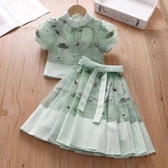 Girls Chinese Style Horse Face Skirt Suit 2024 Children Ancient Style Chinese Style Girls Ancient Co