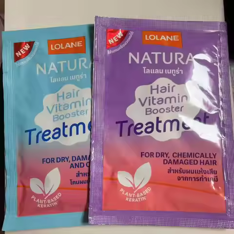 Thai Lolane Hair Mask & Conditioner 25g x 12pcs, Color Protection & Repair for Damaged Hair, Nourish