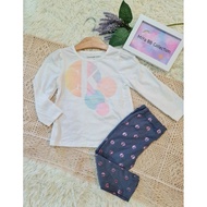 Baby Kids Girl CK Long Sleeve Blouse Legging Pants Baju Budak Perempuan