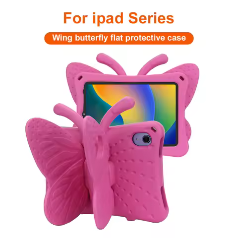 3D Butterfly Case For iPad 10.9 7th 8th 9th 10th 11" Air 5 4 3 2 1 Pro 10.5 9.7 Kids EVA Cover For i