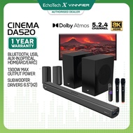 Vinnfier Hyperbar Cinema DA520 1300W Dolby Atmos 5.2.4 Soundbar Bluetooth Karaoke System Speaker